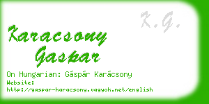 karacsony gaspar business card