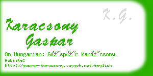 karacsony gaspar business card